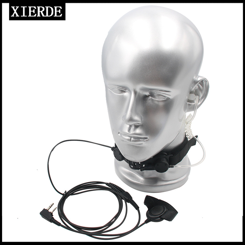 摩托车骑行对讲机喉震麦耳机CS颈带喉控空气导管K头5R K6K5耳麦