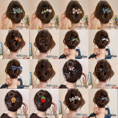 フランスのレトロなパールツイストクリップ、女性用、ハイエンド、シンプルな一言クリップ、後頭部のヘアピン、ヘアピン、気質を示すヘアアクセサリー