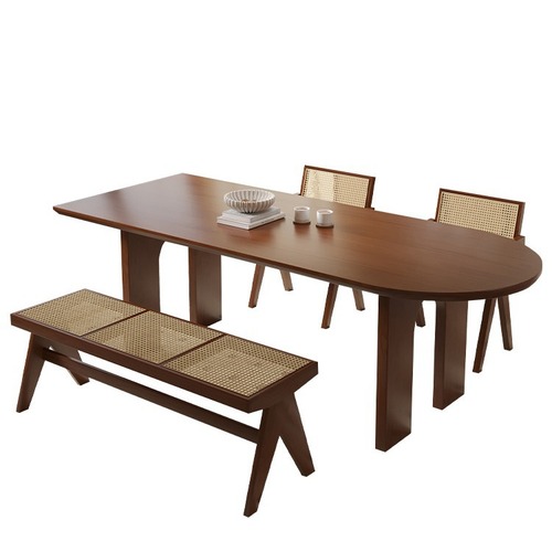 倚天现代简约纯实木餐桌椅组合小户型家用饭桌长方形餐厅吃饭桌子