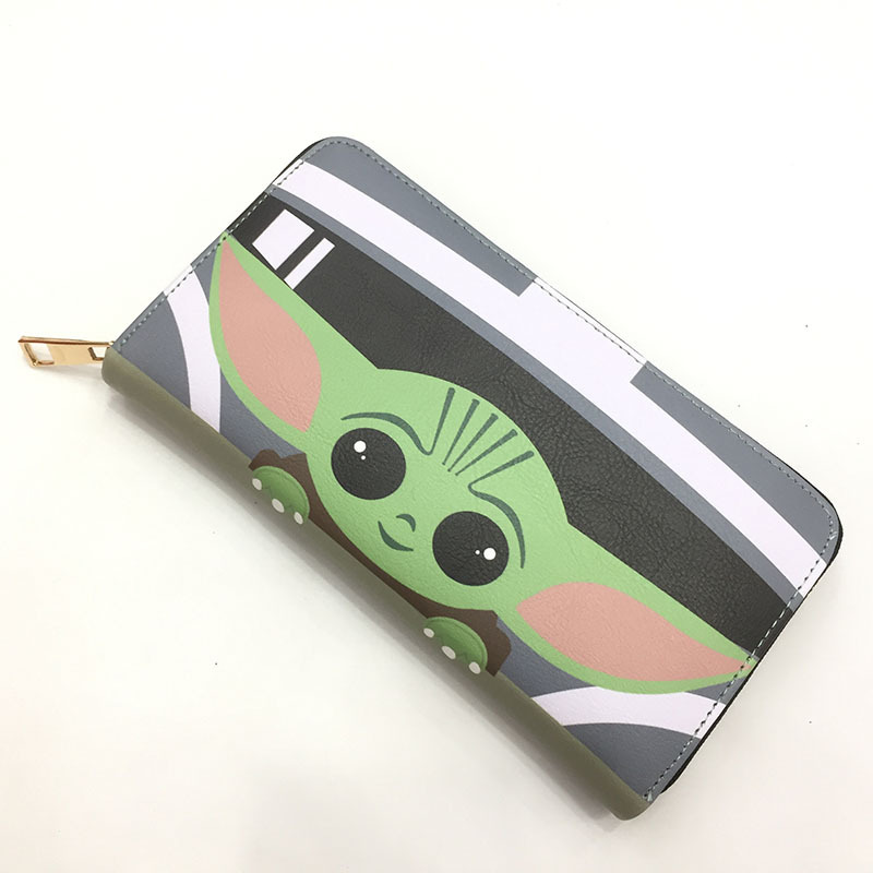 Star Wars Merchandise Long Zipper Wallet Master Yoda Pu Leather Clutch Bag Colorful Printed Chain Wallet