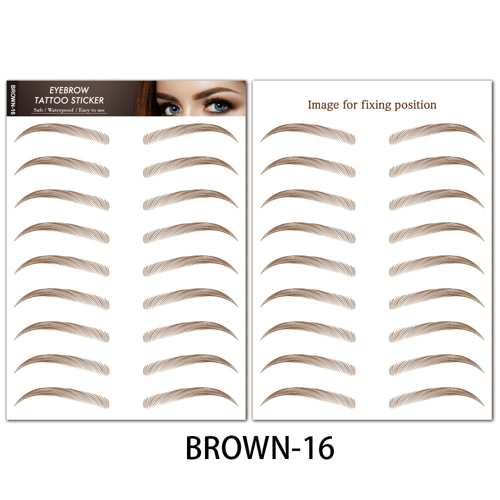 Fabricante de pegatinas de cejas a prueba de agua en stock pegatinas de tatuaje al por mayor de simulación de tordo perezoso tatuaje de cejas 6D pegatinas de cejas