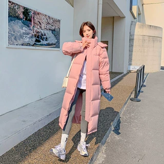 明摩同款中戏平湖羽绒服女款长款校服情侣艺考长款超厚羽绒服外套