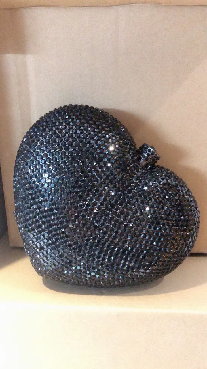 Crystal Clutch Bag Cross-border Heart Diamond Bag Banquet Party Crystal Handbags