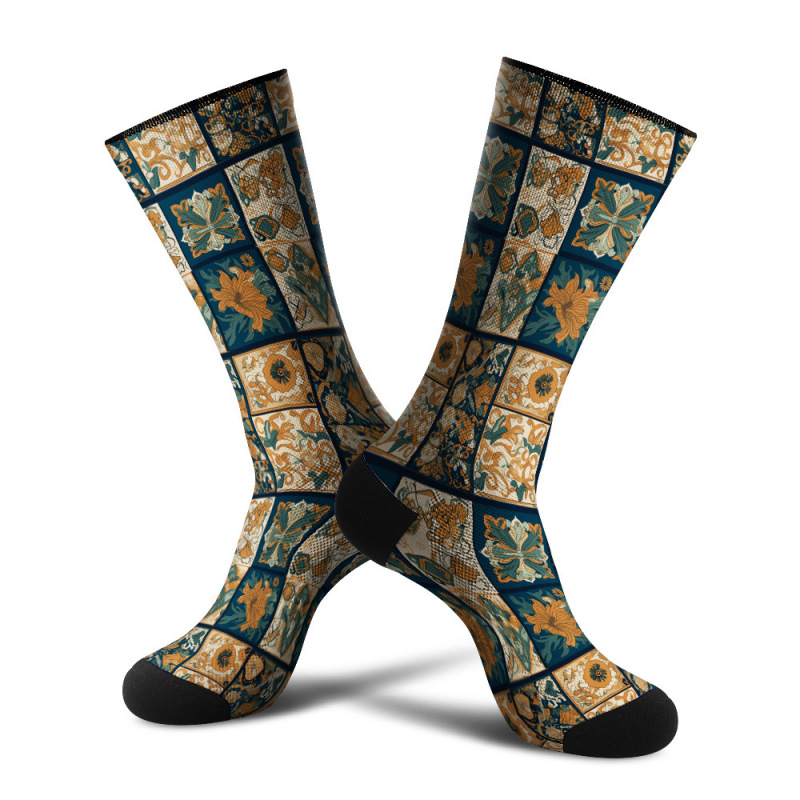 360 Seamless Digital Printing 3D Digital Printing Trendy Socks Retro Style Colorful Geometric Style Stockings 360 Seamless Digital Printing 3D Digital Printing Trendy Socks Retro Style Colorful Geometric Style Stockings