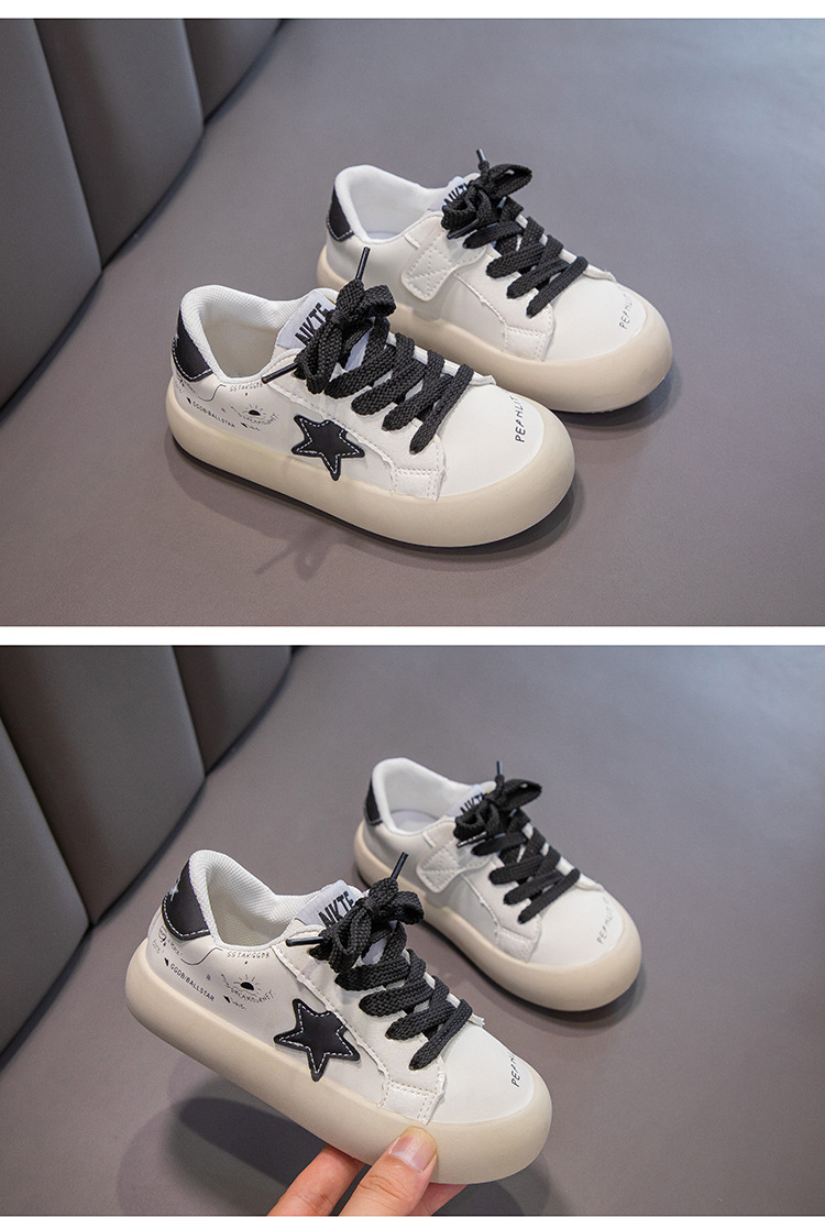 Korean version of children's leather board shoes with soft soles, spring autumn new low cut casual boys and girls,_voghion.com
