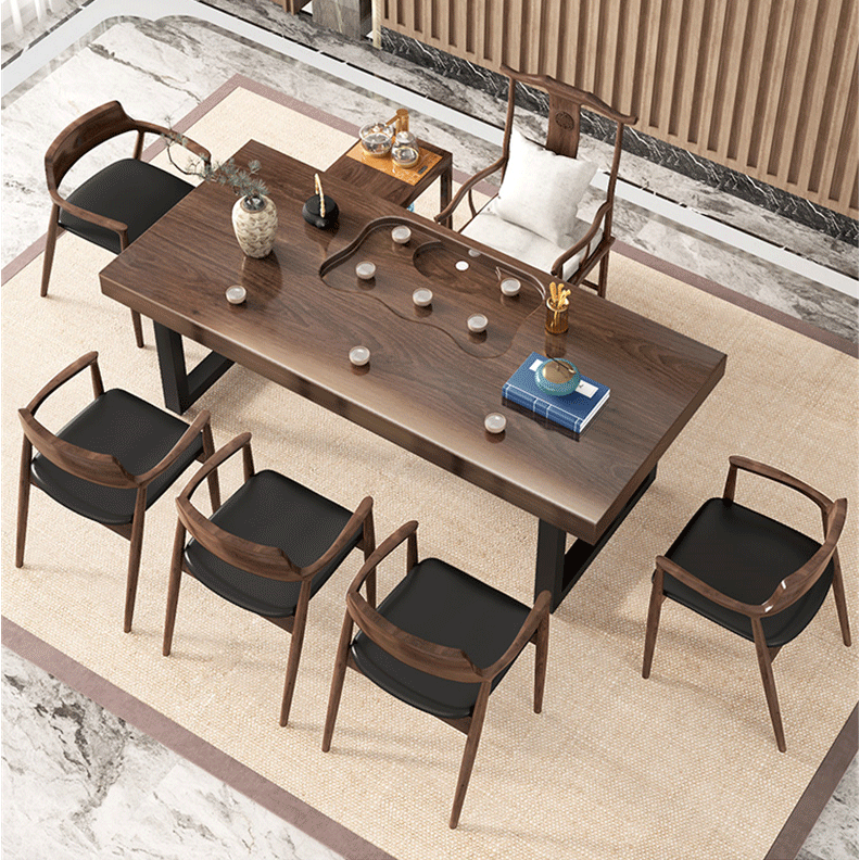 新中式实木泡茶桌客厅会客室多人接待泡茶桌子家用书房茶桌椅组合