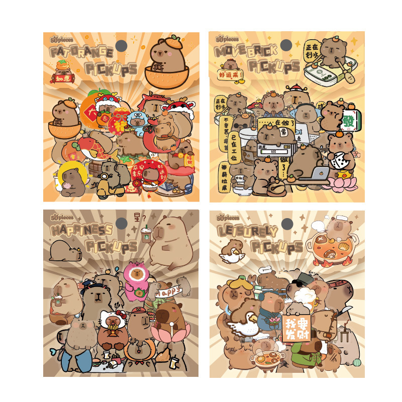 Pico conejillo de indias transparente pegatinas impermeables para mascotas bolsas diy cuaderno diario material de decoración pegatinas de animales capibara