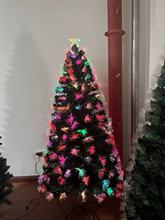 工厂直销跨境七彩发光加密豪华光纤圣诞树1.8米环保防火圣诞