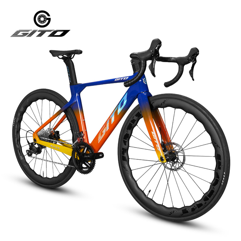 Jietuo Gito Carbon Fiber Road Bike + Wave Carbon Wheelset + Blueprint R9 Transmission Kit Hydraulic Disc Brake Racing Bike