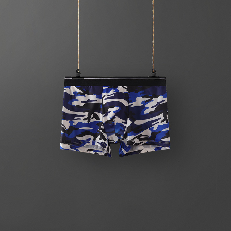 Ropa interior de los hombres de seda de hielo calzoncillos de los hombres verano transpirable cómodo moda personalidad Boxer shorts niños pantalones personalidad