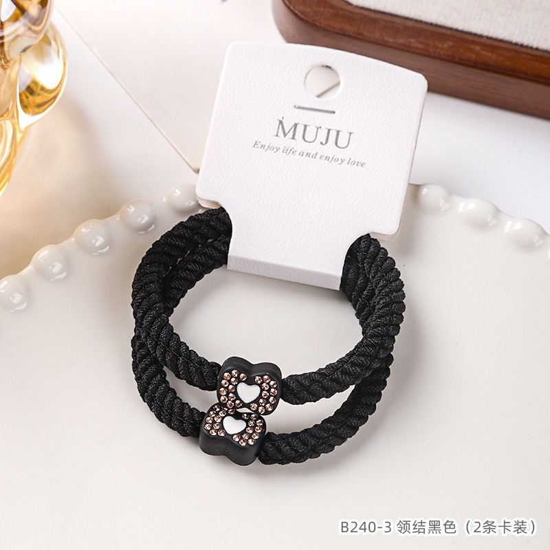 [Carga de tarjeta] sensación de alto nivel coreano de cabello de código de barras de moda de alta elasticidad de cabello anillo de cabello correa de cola de caballo