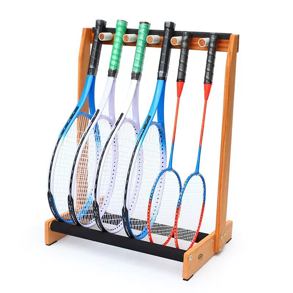 Solid Wood Badminton Racket Rack, Tennis Racket Storage Rack, School Mobile Squash Racket Display Rack, Popular on Xiaohongshu
