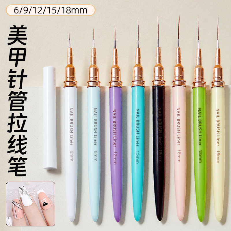 Cross-border 5 nail pen suit wholesale painting tools nail art pull line pen painting pen nail art shop nail brush