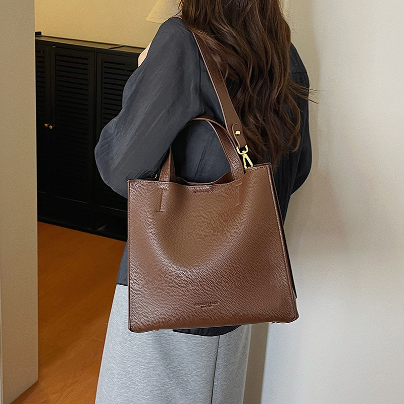 Bolso para mujeres 2026 nuevo litchi patrón de viaje de mano bolso de mano multicapa bolso de hombro de alta calidad