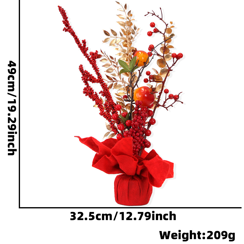 Flores de barril de bendición pequeñas macetas de mudanzas abiertas decoración de recepción de sala de estar, decoración de frutas ricas, maceta festiva