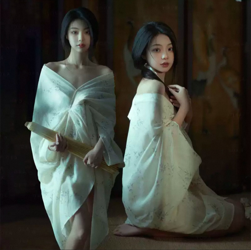 New Chinese-Style Ink Painting Style Photo Outfit for Girls, Hanfu Studio Theme Retro Clothing, Art Photo One-Size-Fits-All Set New Chinese-Style Ink Painting Style Photo Outfit for Girls, Hanfu Studio Theme Retro Clothing, Art Photo One-Size-Fits-All Set