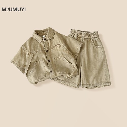【Summer Style】Boys' Fashion Short Sleeve Set Summer Children Shorts Cute Kids Outfit for Sale
