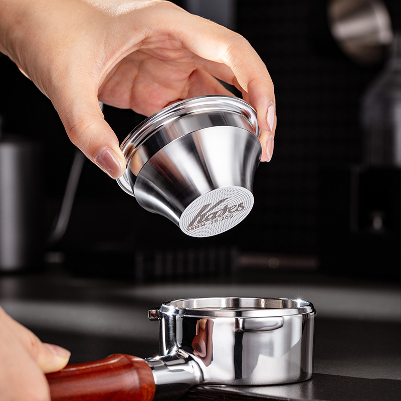 Stainless Steel Variable Diameter Coffee Powder Bowl, Italian-Style Stainless Steel Blind Bowl, 58mm Universal, 58-34mm Coffee Utensil Stainless Steel Variable Diameter Coffee Powder Bowl, Italian-Style Stainless Steel Blind Bowl, 58mm Universal, 58-34mm Coffee Utensil
