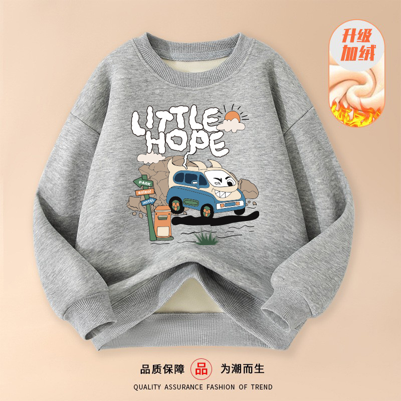 Velvet sweatshirt travel car floral gray