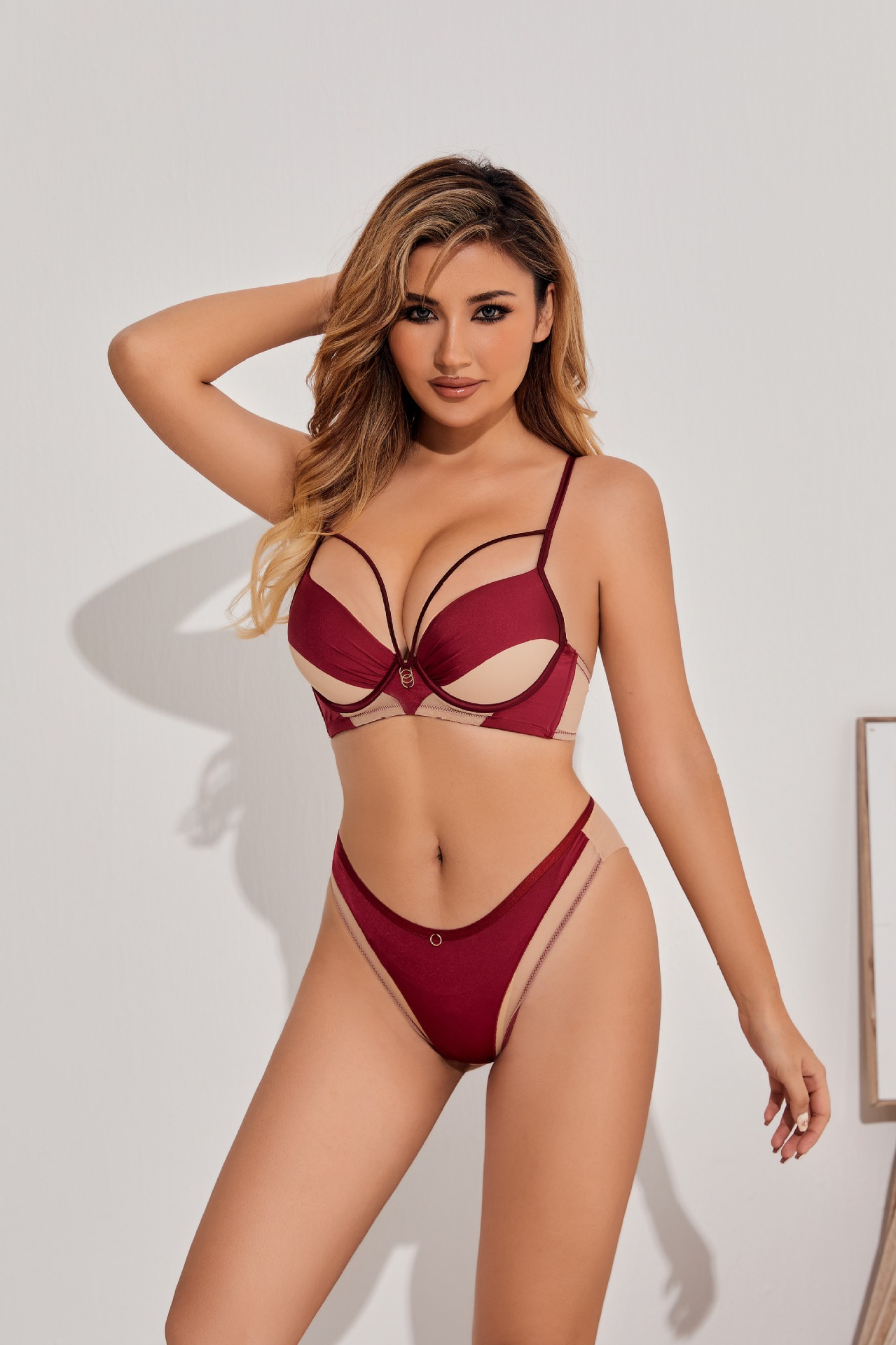 Nuovo set di reggiseni con raccolta di anelli in acciaio per biancheria intima da donna di grandi dimensioni, origine Foshan_voghion.com