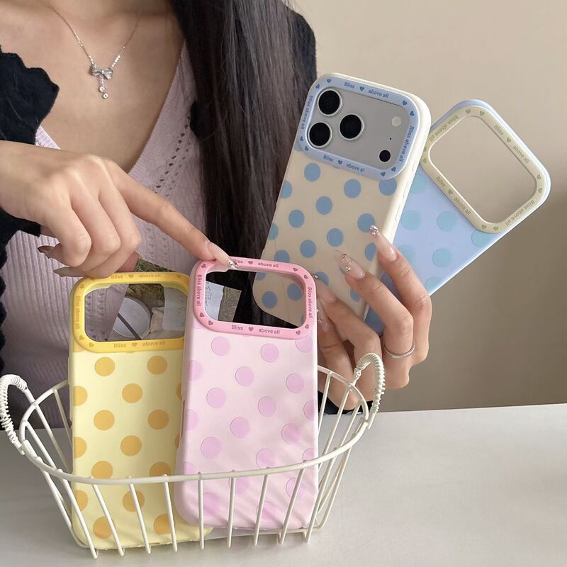 Liquid Silicone Simple Polka Dot iPhone 17 Pro Max Case Suitable for iPhone 16 and 15 Pro Max, Anti-Drop Liquid Silicone Simple Polka Dot iPhone 17 Pro Max Case Suitable for iPhone 16 and 15 Pro Max, Anti-Drop