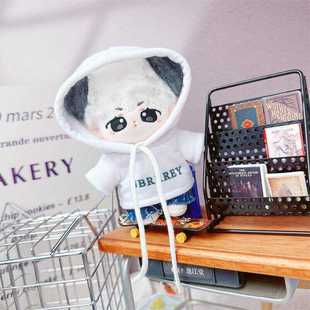 Baby Clothes 10cm 15cm Cotton Doll Clothes White Sweatshirt Hoodie Labubu Doll Dress up Replacement