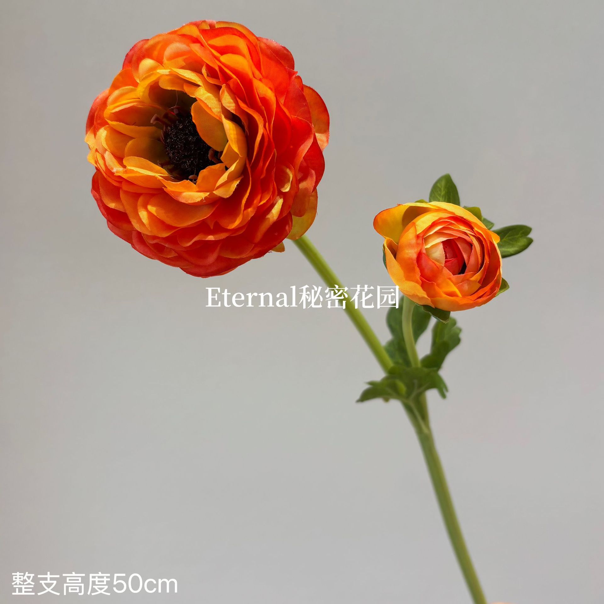 2 heads oil painting lotus orange red