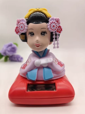 Car ornaments: Japanese Geisha Taiwan Doll - 101011-sitting-geisha-purple-nod