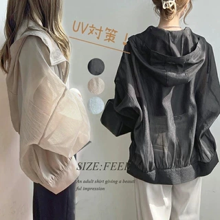 当天发跨境现货时尚轻薄连帽防晒衣服女夏季防紫外线遮阳防晒衫女