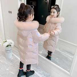 2023女童冬装棉衣中大童女孩外穿韩版中长款棉袄加厚保暖外套免洗
