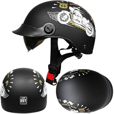 Retro Half Helmet Men's and: Motosiklet kaskı (dəbilqə) - motorcycle-regulator-suitable-for-head-circumference-55-61cm