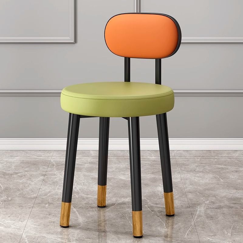 Casa ligera de lujo red alta sensación taburete redondo moderno simple manicuría silla de vestir respaldo de la chica dormitorio maquillaje de cama