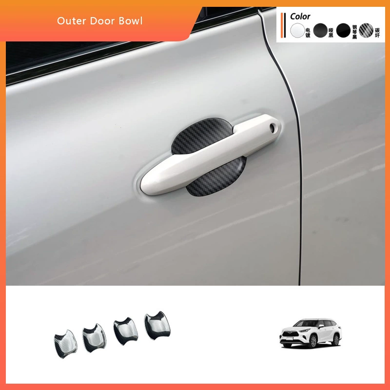Накладка на внутреннюю часть дверной ручки для Toyota Highlander 2022-2025, внешняя отделка, накладка на дверную ручку, тюнинг