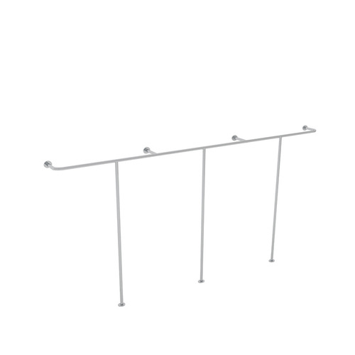 Display Rack for Clothing Store, Wall-Hanging Iron Rod with Stainless Steel Brushed Silver Finish, Popular Women's Fashion and Children's Apparel, Floor-Standing Showcase Shelf