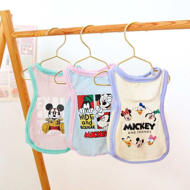 Pet Summer Ice Cool Cool Clothes Breathable Cooling Dog Ice Silk Vest Mickey Mouse Cartoon Cat Dog Universal Vest