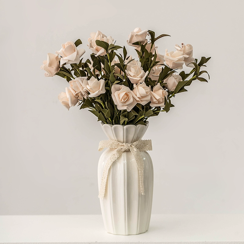 Креативная европейская ваза для цветочной композиции, простой керамический цветочный сосуд, обеденный стол в гостиной, сухоцветы, гидропонное украшение, предметы интерьера