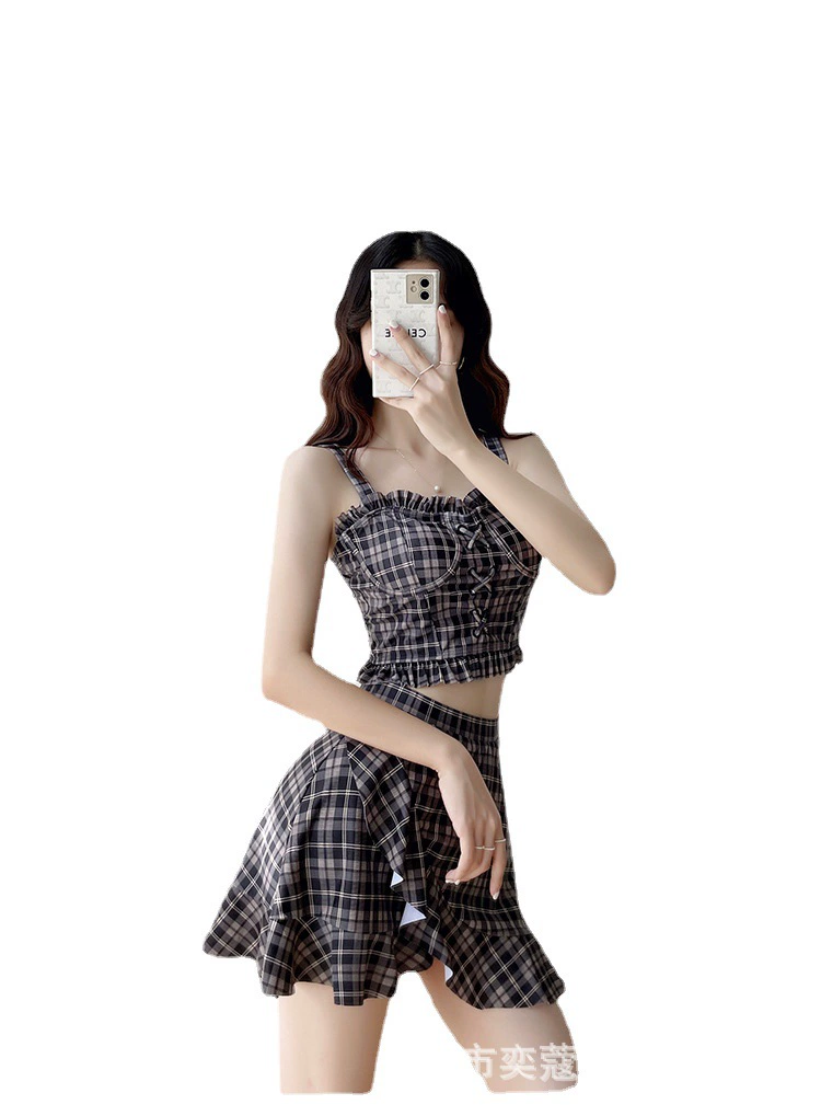 Раздельный купальник, коллекция 2023, стиль Chanel, облегающий, интернет-знаменитость