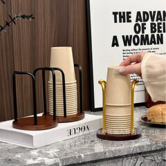 高颜値カップホルダー使い捨てカップカップホルダーデスクトップ収納棚カップカップカップカップホルダー