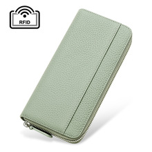 新款女士手拿包多功能日式真皮卡包钱包零钱包拉链长款牛皮包