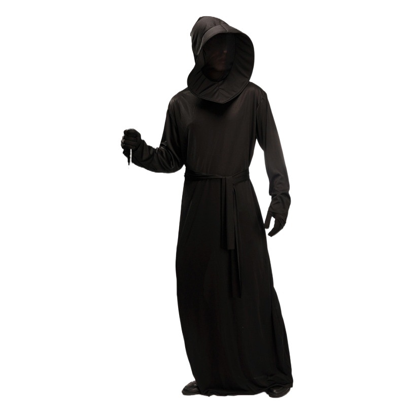 Gran hombre negro diablo traje de Halloween fantasma Festival hoz monstruo juego de rol traje de la etapa de la muerte traje de rendimiento