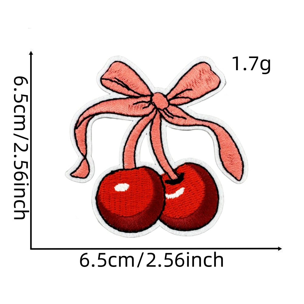 3g Weight Clothing Sticker Patches Classification 1 Piece, 1 Set Quantity Nonwoven, Polyester Material Letter, Cherry Pattern Cute Style 1 Piece 1 Set Cute Letter Cherry Nonwoven Polyester Clothing Sticker Patches 4