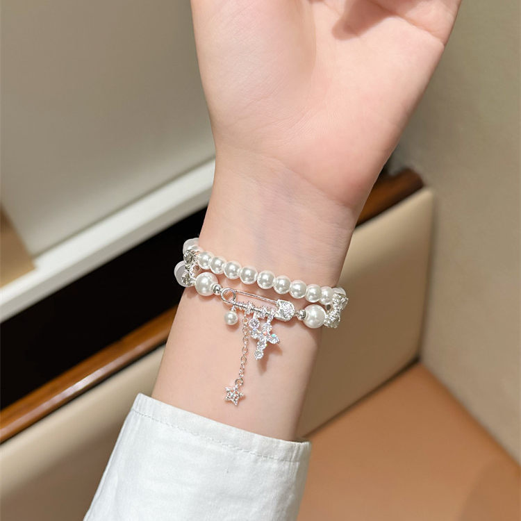 Simple Sparkling Diamond Pearl Chain Suitable for S11, Compatible with Apple Watch Se for Women, iWatch S10Se, Xiaomi 9Pro