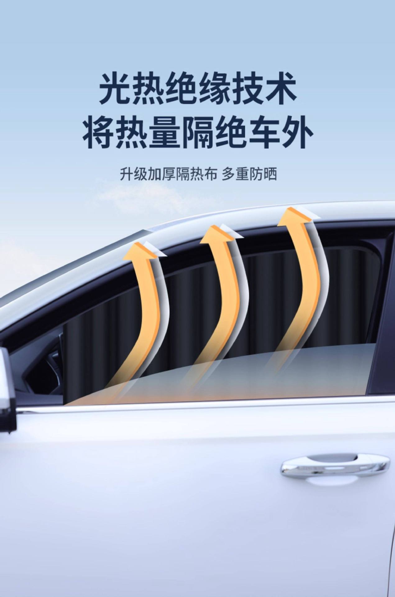 Car Sunshade Curtain, Sliding Rail Type Car Curtain, Baby Car Window Curtain, Sun Protection and Heat Insulation Curtain, Track-Type Blackout Curtain, Binguo