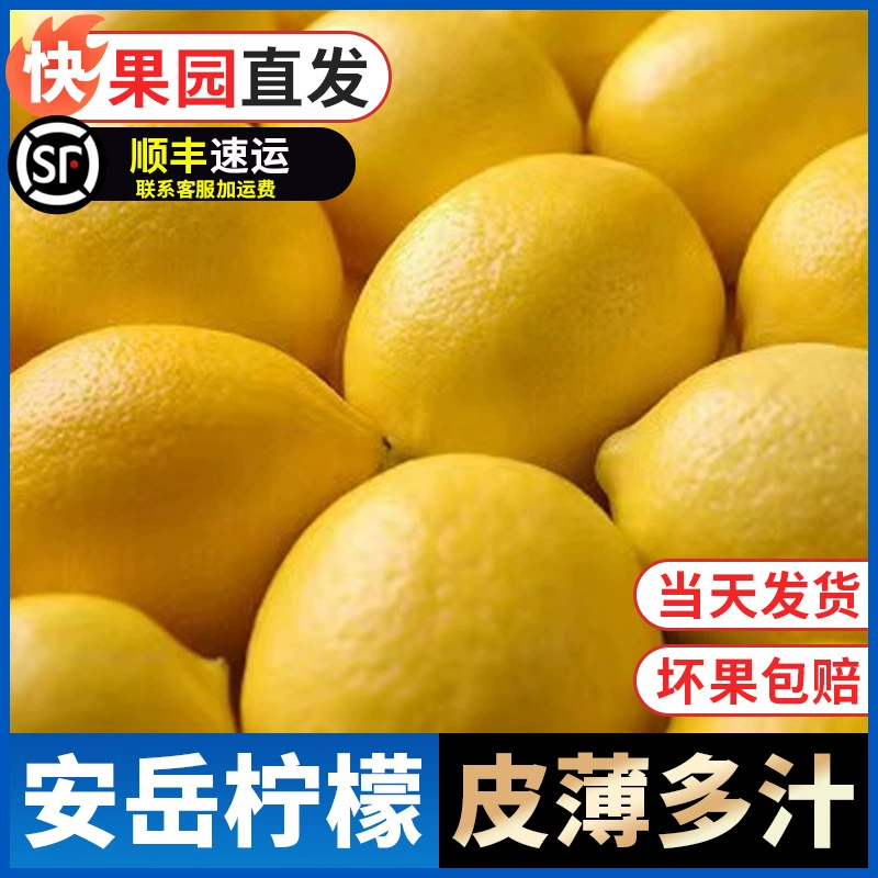 Лимоны Anyue, свежие, желтые, сорт 4.5kg (первый), специальные для кафе и магазинов молочного чая, тонкокожуйные зеленые лимоны из Сычуани, без ароматизаторов, фрукты