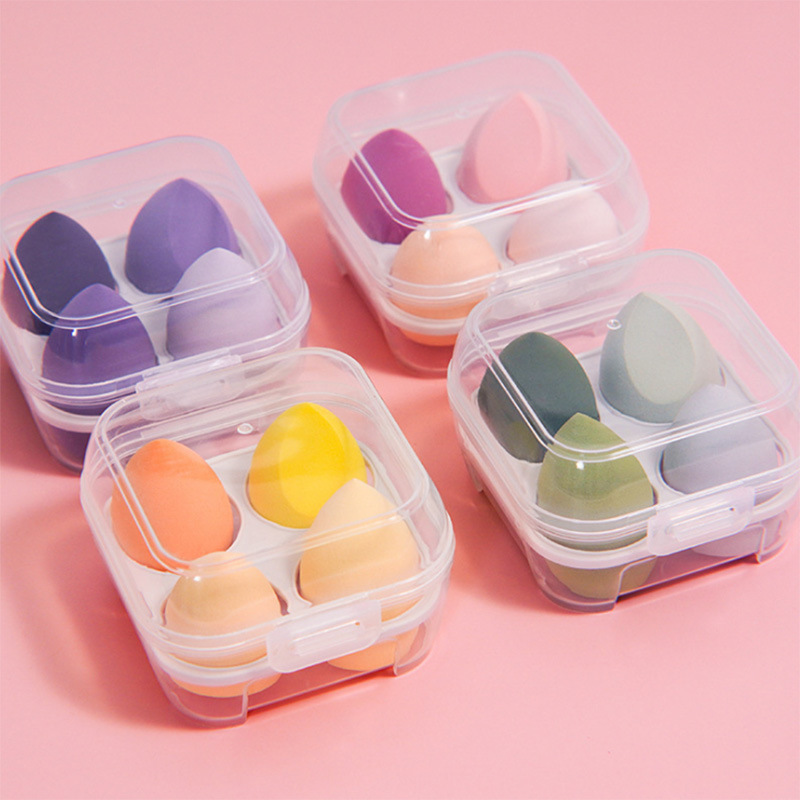 4 Quantity Hydrophilic Non-Latex Material Simple Style Multicolor Hydrophilic Non-latex Makeup Sponge 1 Set