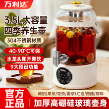 万利达养生壶恒温炖煮一体烧水壶家用大容量多功能花茶壶带水龙头