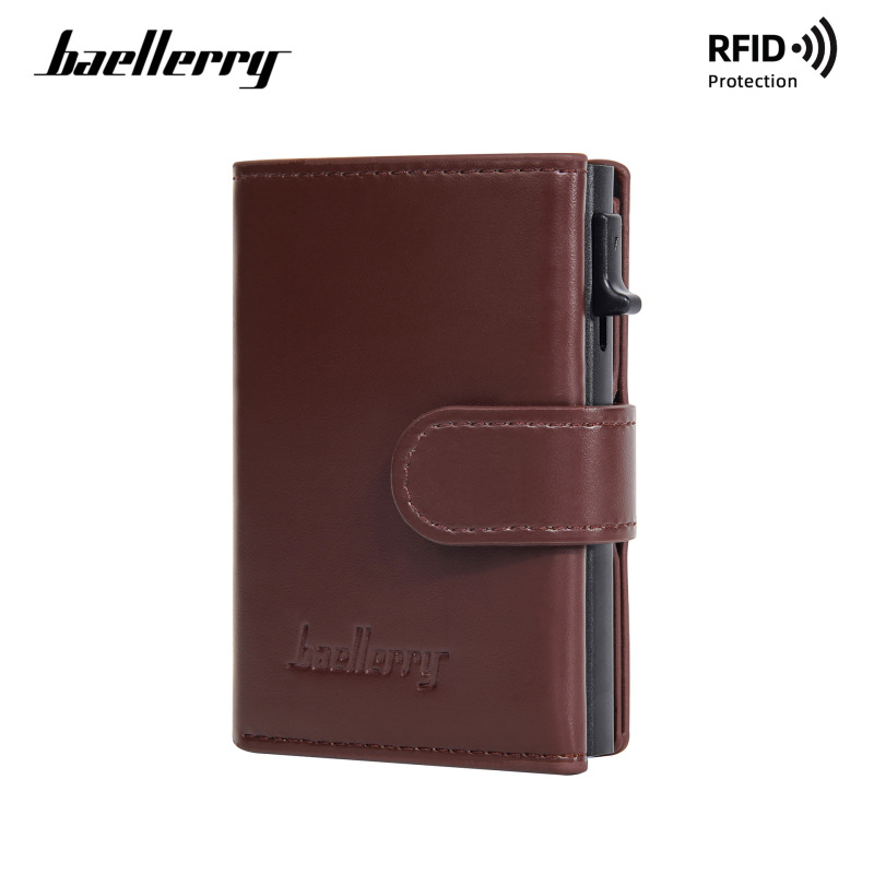 メンズカードホルダー baellerry クロスボーダーファッションマルチカードスロット RFID 盗難防止スワイプスナップアルミボックスクレジットカードホルダー|undefined