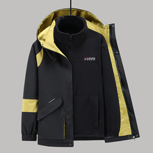 �羳���R�d TikTok Temu Men's Plus Size 3 In 1 Coat, Windproo