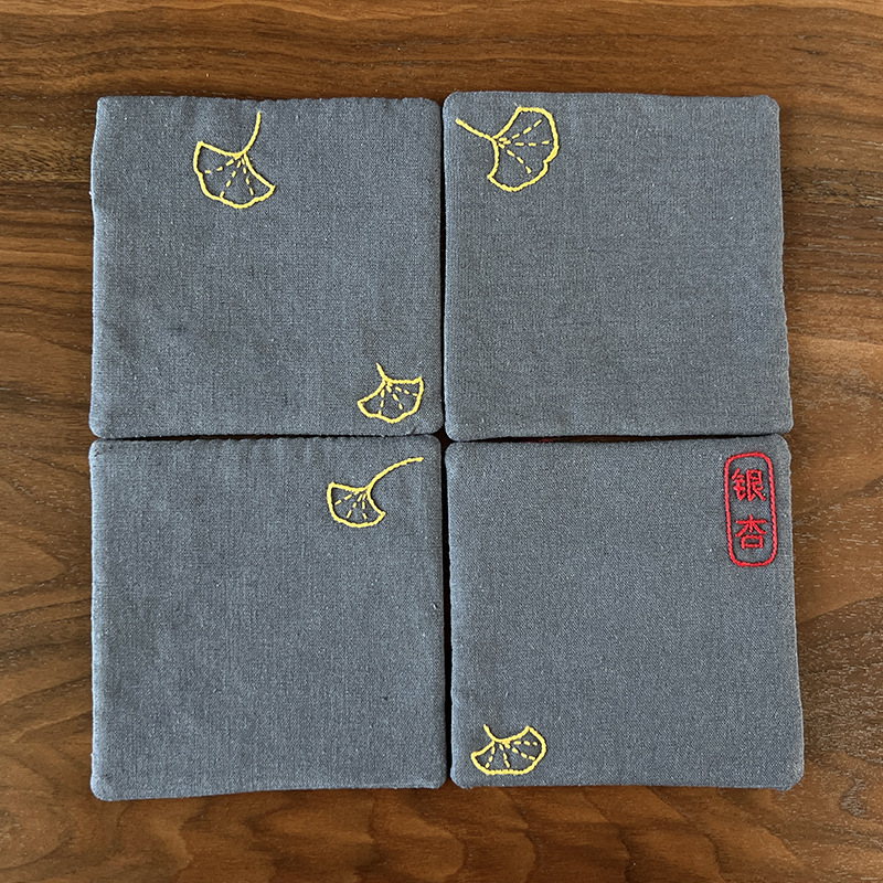Bordado diy camelia estera de té estilo chino zen lu bordado hecho a mano diy estera de té de algodón y lino bordado tridimensional principiante bandera de té image 11