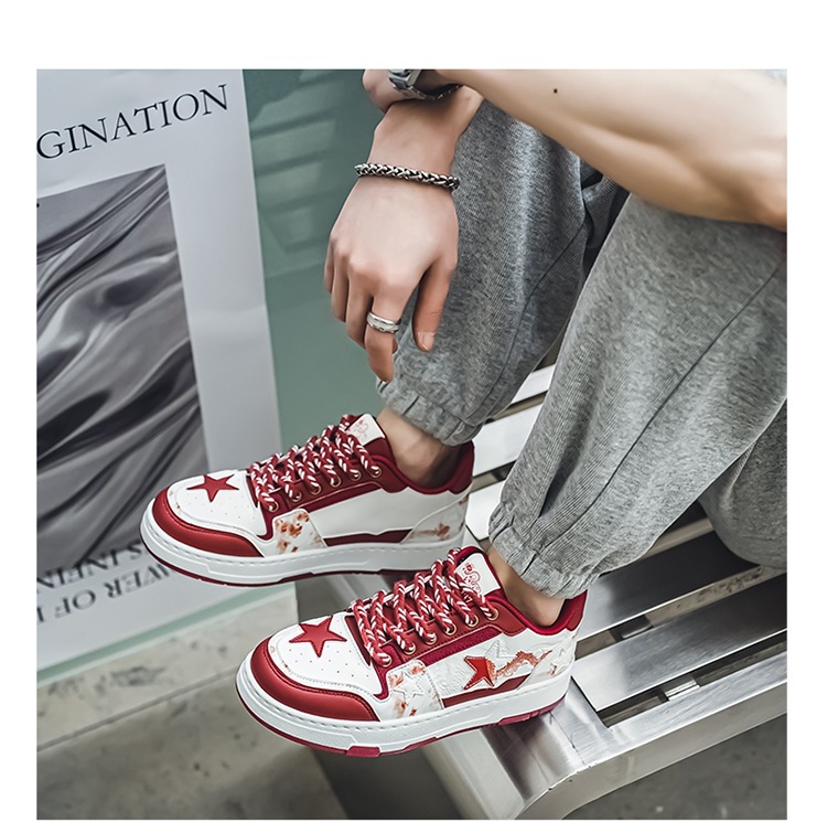 2024 autumn new men's dragon year leather embossed dragon board shoes youth student trendy shoes live sports men's shoes_voghion.com